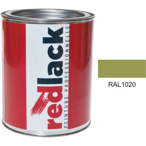 Dose 1L Lack Mehrzweckfarbe – RAL 1020 – Olivgelb – Seidenmatt – für verschiedene Oberflächen – Redlack