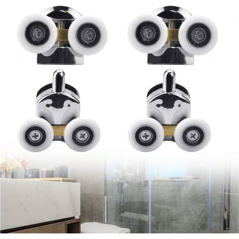 roulettes porte douche diamètre remplacement pour portes coulissantes 25 mm lot de 2 (1/3)