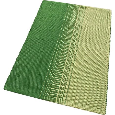 Tappeto Cucina Bagno Puro Cotone Morbido Assorbente Tessuto Intrecciato a Mano Verde - 55x240 cm