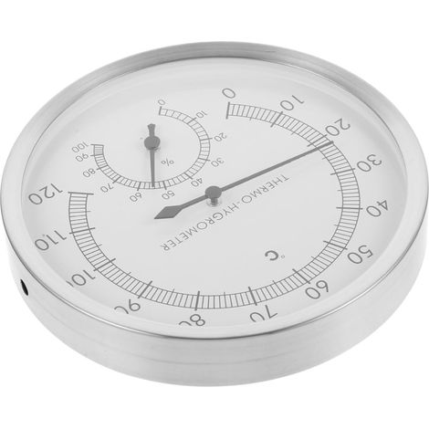 Sauna Innenthermometer und Hygrometer aus Edelstahl mit