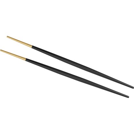 Baguettes japonaises à sushi dorées en acier inoxydable 304 (noir) (1/5)