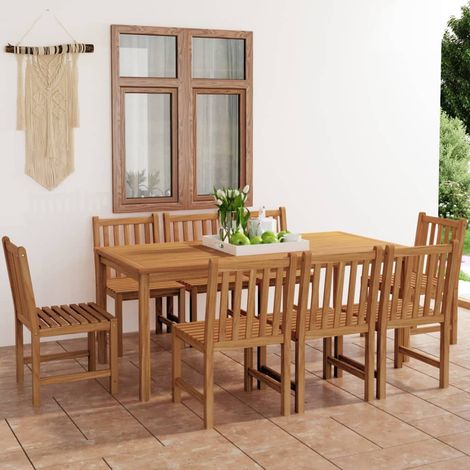Ensemble de salle à manger de jardin 9 pcs Ensemble table et chaises Bois de teck solide 69451 (1/5)