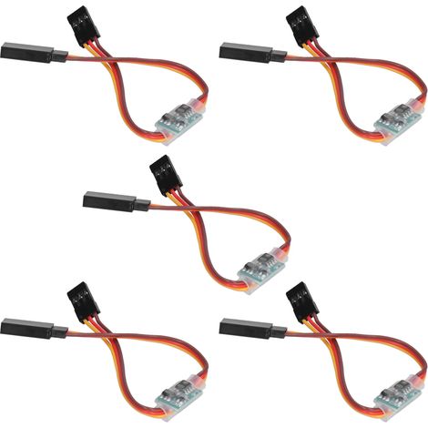 5-teiliger Servo-Signalumkehrer zur Umkehrung von Drehrichtung und Flugrichtung bei RC-Flugzeugen, 3,6 V–24 V, 5 A (1/5)