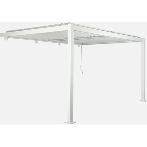 Pérgola bioclimática 3x4m de aluminio adosada con lamas orientables (1/5)