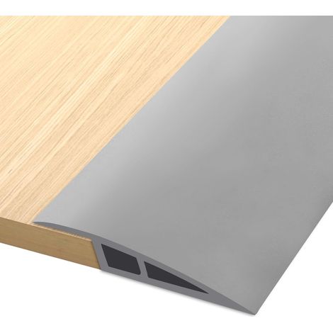 Barre de Seuil Adhésive - 1 Rouleau - PVC Gris - Rattrapage de Niveau 5-10mm - Transition Sol Intérieur - 100x5cm (1/5)