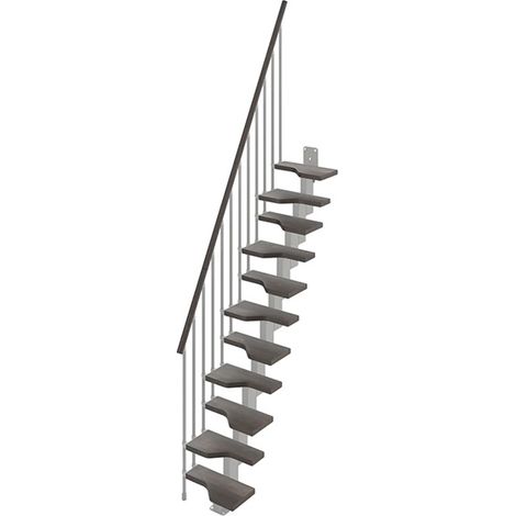 Sambatreppe aus Buchenholz 10 stufenanzahl - Zu erreichend Höhe 2.21 à 2.61m - Breite 61cm - Wenge und grau - MINI61/I/SGMWEN-10