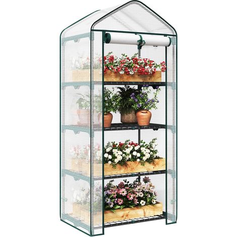 WOLTU Garden Greenhouse Plastic Tomato Greenhouse Vegetable Fruit Flower Plant 69x49x158cm White
