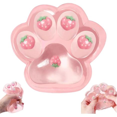 Squishy Patte De Chat Géant Sensorielle, À Presser en Forme De Pattes Chat, Anti-Stress pour Adultes (1/4)