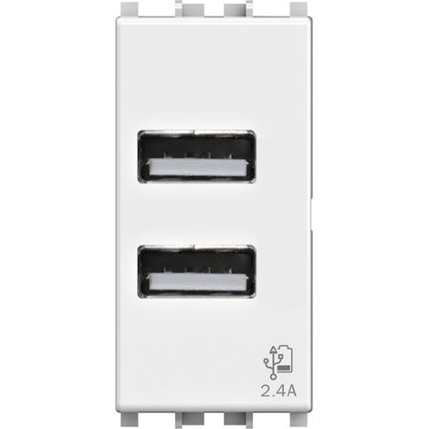 Presa Usb 2.4A Per Vimar Arke' Bianca (4 Box Cod. 4B.V19B.Usb.24)