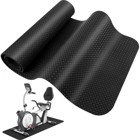 43 x 120 cm Fitness Floor Protection Mat, Double Sided Silicone Running Mat, Anti-Noise Vibration, Thick Underfloor Mat for Elliptical, Treadmill, Home Trainer, Bodybuilding (1/5)