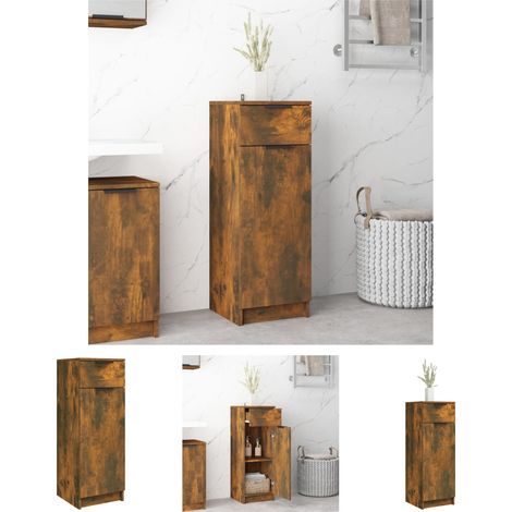 Badezimmerschrank Räuchereiche 32x34x90 cm Holzwerkstoff (1/5)