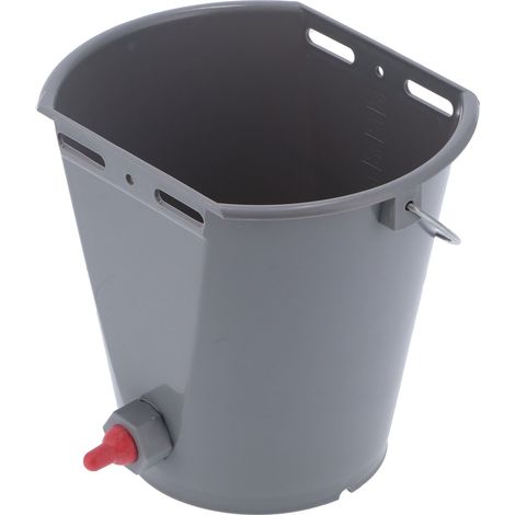 Seau d'alimentation avec tétine unique en plastique alimentaire pour l'alimentation des agneaux et autres animaux d'élevage. (1/5)