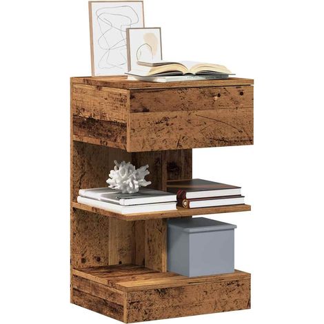 Nachttische 2 Stk. Altholz-Optik 40x35x65 cm Holzwerkstoff
