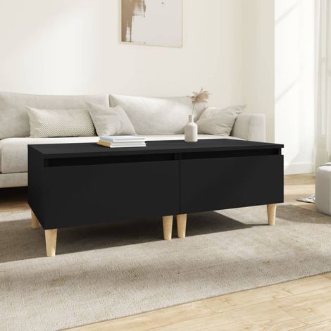 Tables d'appoint 2 pcs-Table basse-Table Salon Noir 50x46x35 cm Bois d'ingénierie 384629 (1/5)