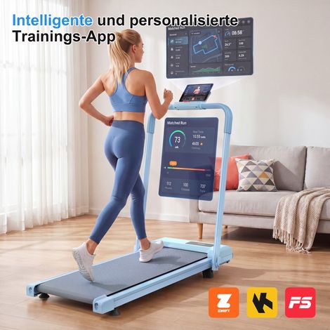Tapis de course compact pour bureau, tapis roulant portable inclinable 2-en-1, marche, course et jogging, capacité de charge 120 kg, bande de course de bureau. (1/5)
