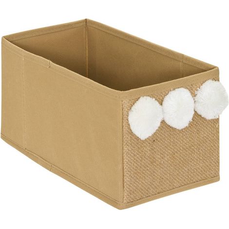 Faltbare Aufbewahrungsbox aus Jute „Yuki“, 14 x 29 cm, beige, mit Quastendetail - Atmosphera créateur d'intérieur (1/3)