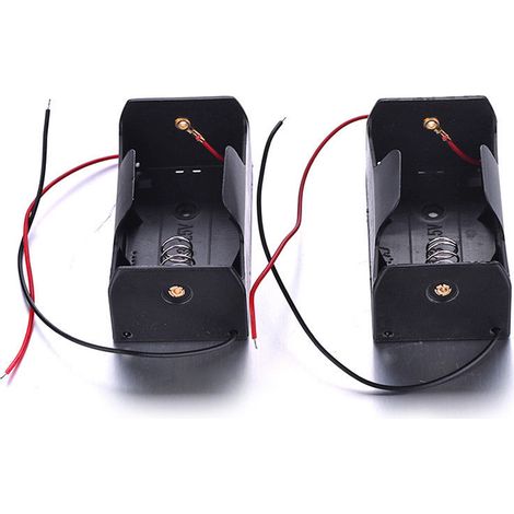 Boîtier porte-piles pour piles D 1,5V, avec fils et ressort, en ABS noir, pour DIY, projets électroniques et alimentation (1/5)