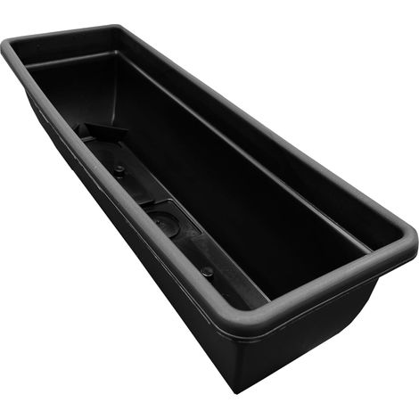 2 x Black Bell Pot Trough Rectangular Winchester Plastic Plant Pots