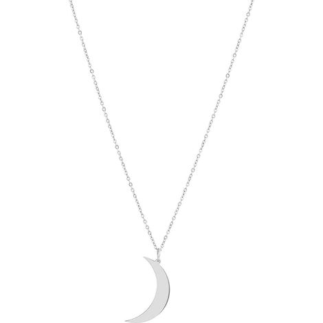 Collier en croissant de lune, pendentif en croissant de lune en acier inoxydable plaqué or 18 carats, délicat collier pour femmes et filles (1/5)