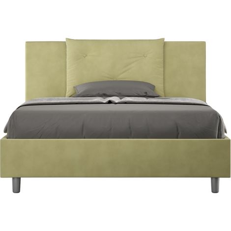 Letto Matrimoniale Large 180x200 cm con Rete e Contenitore Appia Tè Verde (1/4)