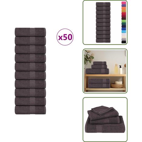 The Living Store Gästetücher FROGN 50 Stk. Anthrazit 30x50 cm 360 g/m² - Baumwolltuch (1/5)