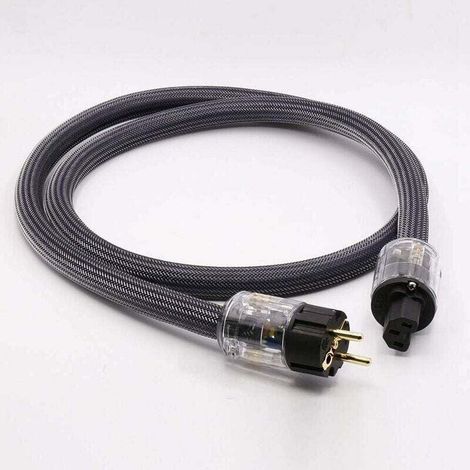 Cable de alimentación HiFi blindado de cobre puro. Cable de alimentación de audio profesional. Cable de alimentación de red (chapado en oro según la norma europea, 0,5 cm). (1/4)