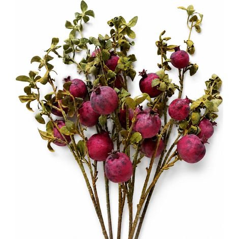 Pack of 6 x 75cm Artificial Pomegranate Stem Artificial Purple (1/5)