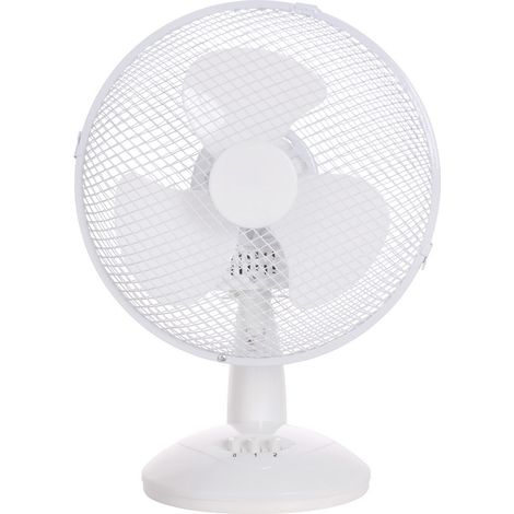 Ventilateur de bureau 30 cm blanc – Puissance 40 W – 3 vitesses – Pour espaces de travail – Confort optimal