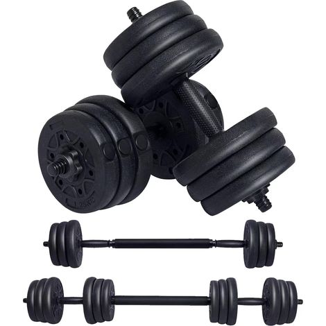 Haltère Réglables, 2 en 1 Haltères Musculation 20KG, avec Barre d'Extension, pour Entraînement Homme Gym Musclation Fitness (1/5)