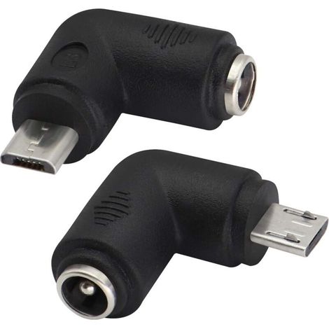 (2Pack-Micro)90 Degrés DC5.5x2.1mm vers Micro USB 5V DC Connecteur de Charge d'alimentation pour Téléphone Portable,Tablette, MP3 et Appareil Micro USB (1/4)