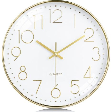 Geräuschlose Wanduhr mit 3D-Zahlen, moderne Wanduhr, tickfreie Wanduhr, geräuschlose Uhr für Küche, Wohnzimmer, Kinderzimmer, Büro, 30 cm (1/5)