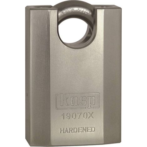 Kasp K19070XD Cadenas 70 mm fermeture différente argent avec serrure à clé C50477