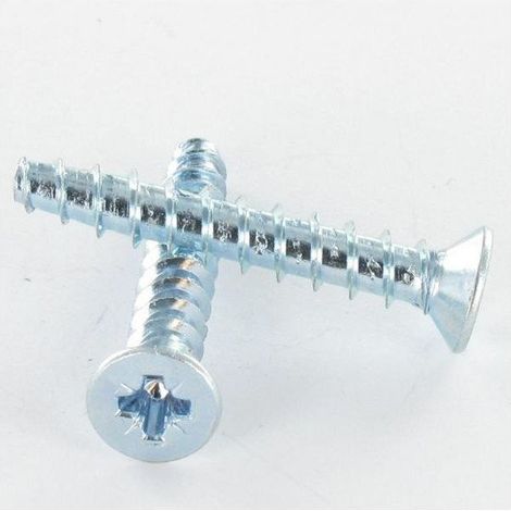 Vis PVC TRILOBE Tête fraisée TF Pozi 2.5X10 Filet 45 Acier zingué blanc-1 pièce (1/4)