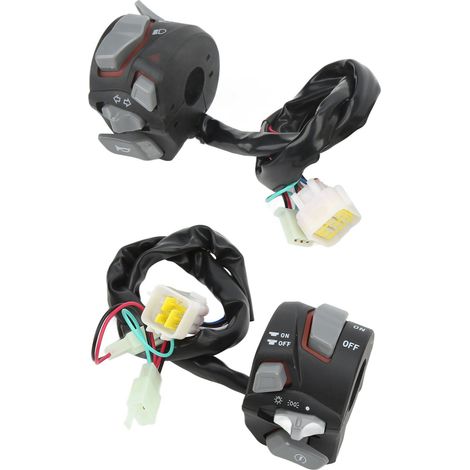 Interrupteur de guidon de moto 22 mm, feu de croisement/route, bouton de démarrage, lumière rouge, étanche IP65, universel pour mise à niveau (1/5)