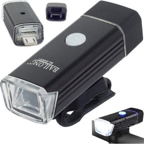 Éclairage avant de vélo à LED résistant à l'eau – Rechargeable (1/5)