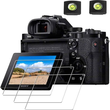 Protector de pantalla A1 para Sony Alpha 1 / a1 y funda con zapata, protector de vidrio templado óptico de 0,3 mm, dureza 9H, antiarañazos, antiburbujas - Paquete de 3