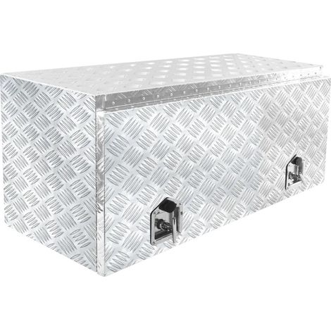 Boîte à outils, 30"x18"x18", Aluminium, Résistant aux intempéries, Ajustement universel, Porte pliable (1/5)