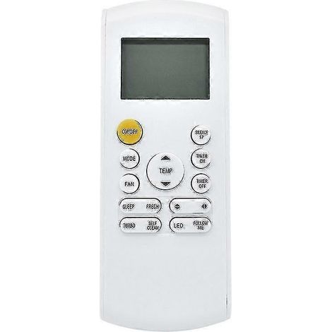 Télécommande universelle pour climatiseur RG57A4/BGEF compatible avec les modèles RG57B/BGE, RG57A/BGE, RG57A6/BGEF, RG57A7/BGEF et RG57A2 (blanche). (1/5)