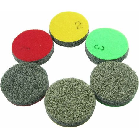 VURAHOME - 9pcs tampon de polissage, tampons de polissage en marbre, tampon de polissage rouge, vert, jaune, kit de polissage en marbre pour granit pierre ciment marbre travertin quartz comptoir (1/5)