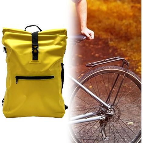 Zaino da ciclismo 2 in 1 completamente impermeabile da 30 litri, esterno in PVC 500D – Giallo (1/5)