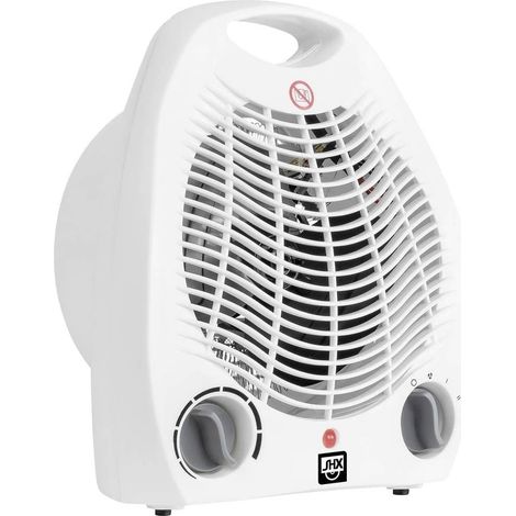 Radiateur soufflant, avec protection anti-basculement, 2000 W, protection anti-basculement, blanc (1/5)