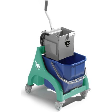 Carrello professionale per le pulizie Nick verde 25 lt con strizzatore O-Key