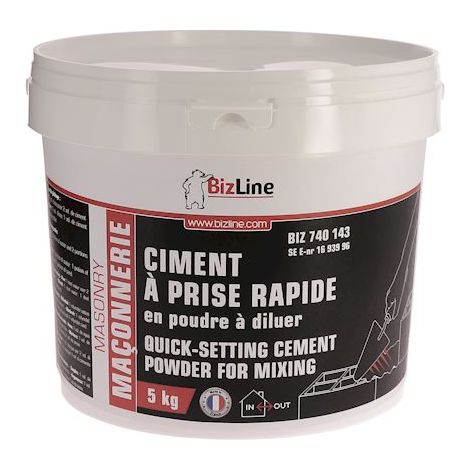 ciment à prise rapide - en seau de 5 kg - bizline 740143