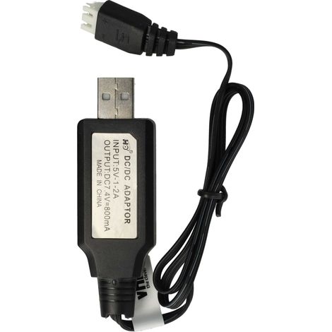 vhbw Charger compatible with JST XH-3P Plug for RC Batteries with JST XH-3P Connector, RC Model Construction Battery Packs - 60 cm 7.4 V