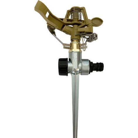 Arroseur de Jardin Impulse, 360 Degrés à Toute épreuve Arroseur à Gazon Impact Pulvérisateur D'irrigation avec Metal Spike pour Arroser Les Plantes Fleurs Légumes (1/4)