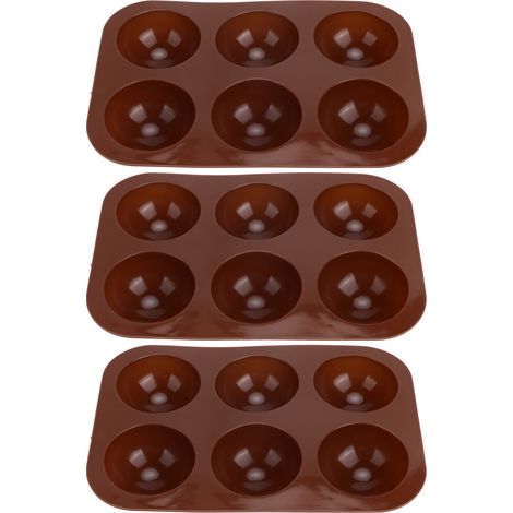 3 Moules en Silicone pour Sphères Chocolat - 6 Cavités - Idéal pour Gâteaux et Desserts (1/5)