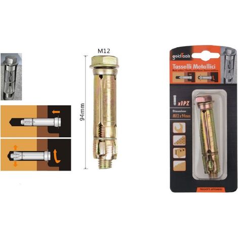 Trade Shop - SET TASSELLO TASSELLELLICI BULLONE M12 X 94 MM ACCESSORIEN MINUTE 91043 - (1/2)