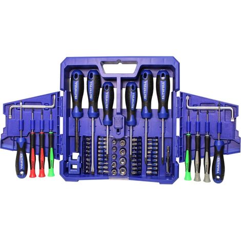 Faithfull FAISDSET63 63 Piece Mixed Screwdriver Socket Assorted Tool Set Cased (1/5)