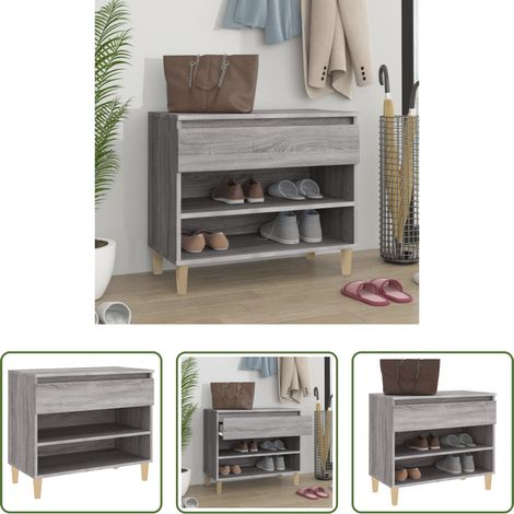 vidaXL Armoire bois - Armoire à chaussures Sonoma gris 70x36x60 cm Bois d'ingénierie (1/5)