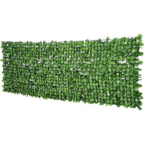 Brise-vue haie artificielle 300x100 cm vert clair pour balcon et décoration murale (1/5)